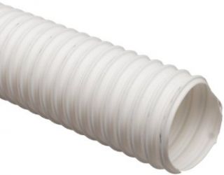 Flexadux T 7 Thermoplastic Rubber Duct Hose, White, 4" ID, 0.030" Wall, 25' Length