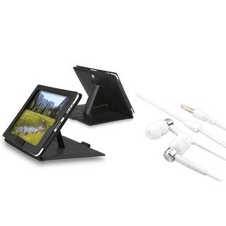 BasAcc Black Leather Case/ White/ Silver Headset for Apple iPad 1 BasAcc iPad Accessories