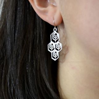 cella geometric honeycomb earrings by dowse