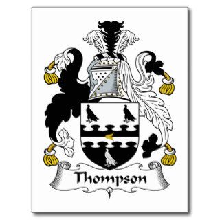 Thompson Family Crest Postcards