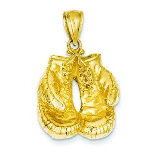 14K Gold Boxing Gloves Charm Boxer Sports Pendant Jewelry
