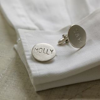 personalised name cufflinks by chambers & beau