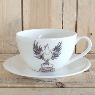 bird spreading wings design teacup by mellor ware