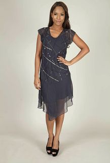 tilly flapper dress in navy by rise boutique