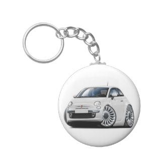 Fiat 500 White Car Key Chains