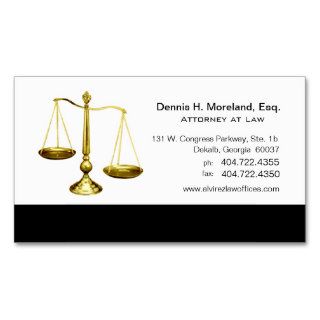 Law Offices Attorney Lawyer Scales of Justice Business Cards