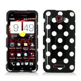 Aimo HTC6435PCPD301 Trendy Polka Dot Hard Snap On Protective Case for HTC Droid DNA   Retail Packaging   Black/White Cell Phones & Accessories