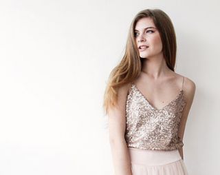 romantic sequin top by rose & lyons