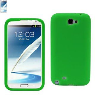 Reiko SLC10 SAMN7100GR Designer Compact and Durable Silicone Protective Case for Samsung Galaxy Note 2   1 Pack   Retail Packaging   Green Cell Phones & Accessories