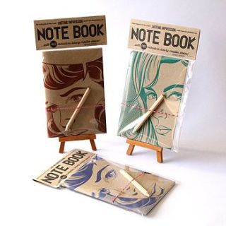 vintage style letterpress notebook by berylune