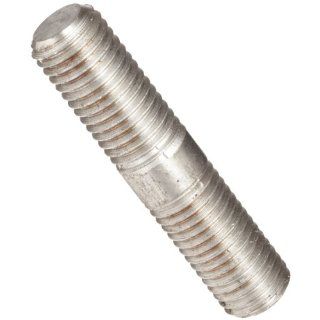 303 Stainless Steel Stud, Ends Threaded Equally, Plain Finish, Class 2A Threads, 3/4" 10 Threads, 3 1/2" Length, 1 1/2" Threaded Lengths, Made in US Equal Thread Length Rods And Studs