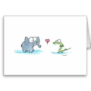 Elephant and Alligator Greeting Cards