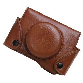 Smarstar Stylish Leather Camera Case Cam Pouch Cover Fit for PENTAX Q Q10 Q7 with 85mm Fixed Lens   Brown  Camera & Photo
