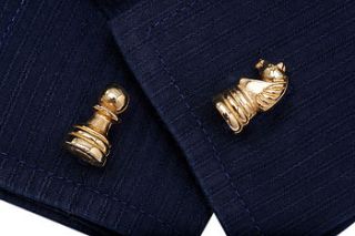 chess pieces cufflinks in gold and silver by simon kemp jewellers