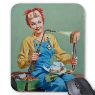 Rosie the Riveter Makes Toasted Cheese Mousepad