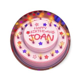 Joan's Birthday Cake Round Stickers