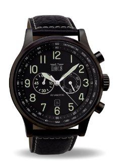 Davis Men's Watch in Black Steel, form Round, weight 100 grams Watches