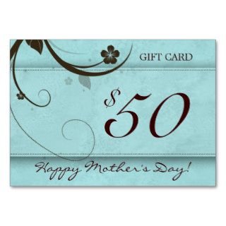 Salon Gift Card Spa Flower watery blue $50 Business Cards