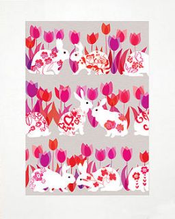'love bunnies' art print by louise cunningham