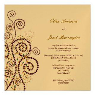 Elegant Classy Boho Purple Spirals Wedding Invite