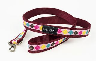 argyle poppy dog lead by wunderpop hip & funky design