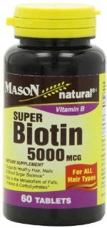 Mason Vitamins Super Biotin 5000 mcg, 60 tablets Bottle Health & Personal Care