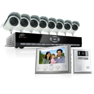 SVAT CV301 8CH 008 Web Ready 8 Channel H.264 500GB HDD DVR Security System with 8 Indoor/Outdoor Hi Res Night Vision CCD Surveillance Cameras and Smart Phone Access   Bonus VIS300 7M2 Video Intercom System Included  Complete Surveillance Systems  Camera 