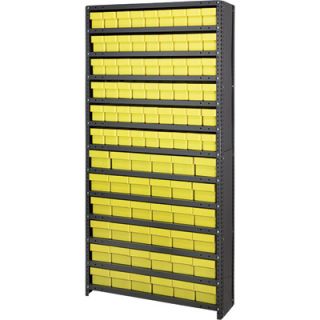 Quantum Storage Closed Shelving Unit With 90 Bins — 36in. x 18in. x 75in. Size  Single Side Bin Units