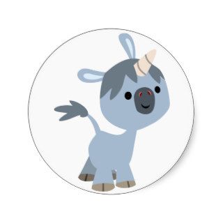 Cute Happy Cartoon Baby Unicorn Sticker