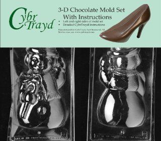 Cybrtrayd C301AB Large Snowman Chocolate Candy Mold Kit with 2 Molds and 3D Chocolate Instructions Candy Making Molds Kitchen & Dining