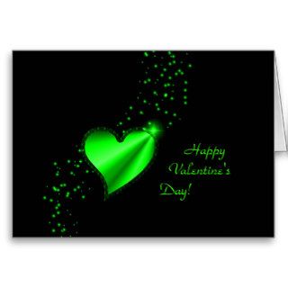 Valentine's Day  Rainbow Heart with Stars on black Greeting Card