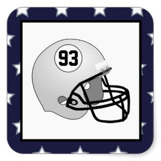 Navy Blue, Silver & White Football Sticker