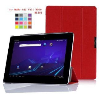 IVSO Slim Smart Cover Case for ASUS MeMO Pad FHD 10 ME302C Tablet with Auto Sleep/Wake Function (Red) Computers & Accessories