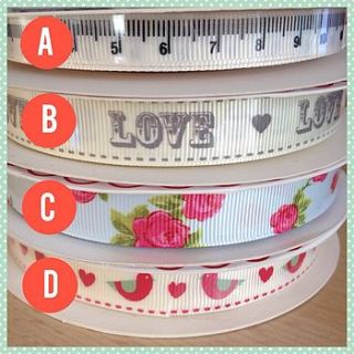 ribbon floral tape measure birds hearts by lovely jubbly