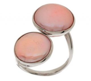 Honora Cultured Pearl Clouds Sterling Bypass Ring —