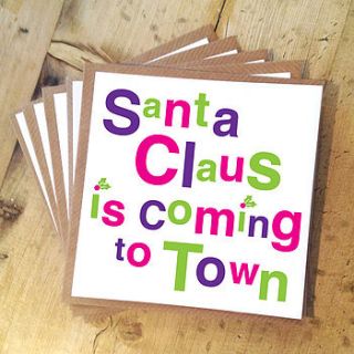 pack of five 'santa claus' christmas cards by megan claire
