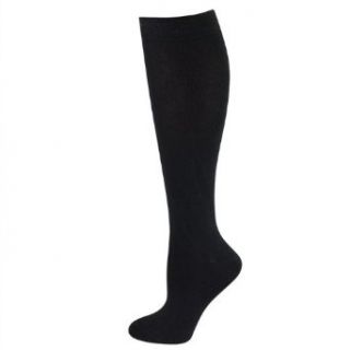 Hot Sox Classic socks Solid Flat Knit Knee High black 1pair