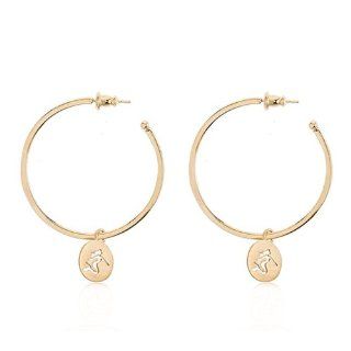 Mermaid Hoop Earrings with 24 Karat Gold Jewelry