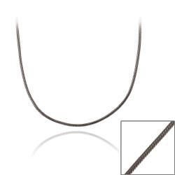 Mondevio Black Rhodium over Silver 36 inch Italian Snake Chain Necklace Mondevio Sterling Silver Necklaces