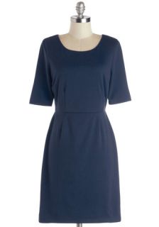 Conference Room Chic Dress in Navy  Mod Retro Vintage Dresses
