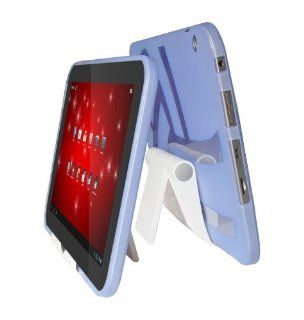 iShoppingdeals   Blue TPU Rubber Skin Cover Case and Multi Angle View Stand Holder for Toshiba Excite 10SE Tablet (AT305SE) Computers & Accessories