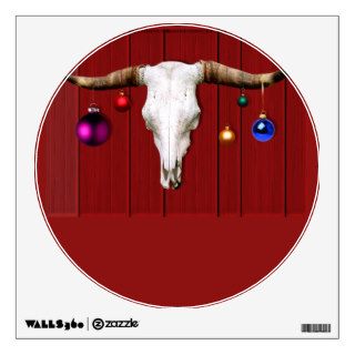 Cow Skull Christmas Ornaments Red Barn Wall Decals