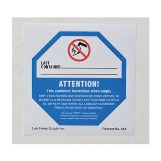 Empty Drum Warning Label, 4 In. H, PK 100