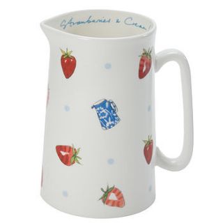 strawberries and cream white china jug by sophie allport