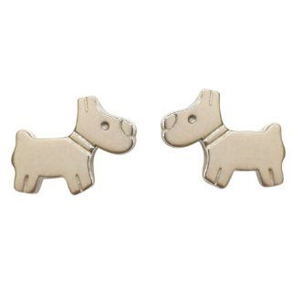 So Chic Jewels   Sterling Silver Dog Stud Earrings Jewelry
