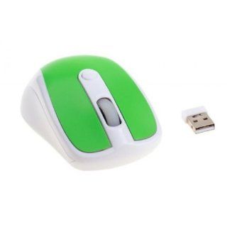 NEON Wireless Optical Mouse USB Dual button with scrool wheel White/Green Computers & Accessories