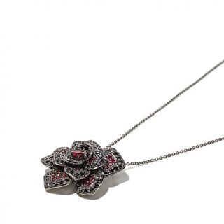 Jean Dousset 3.09ct Black Absolute™ and Created Ruby Black Rhodium Plated