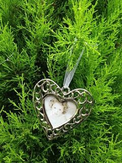 silver heart 'frame' hanging decoration by the hiding place