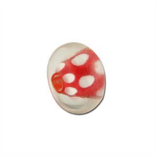 12mm Bright Red with White Dots Glass Lampwork Beads