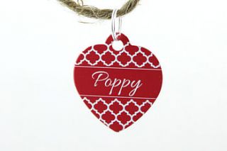 personalised pet name tag   heart quatrefoil by we love to create